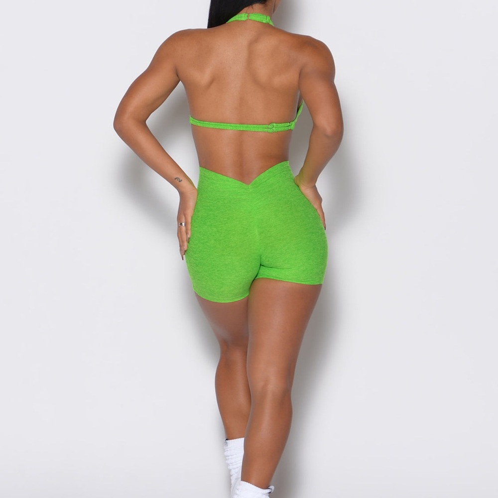 NWT bombshell sportswear v back shorts in neon lime green M